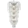 Image de Searchlight - Waterfall 13lt Lustre Fontaine Métal Chrome Et Cristal E14 13x60w Max Diam 58cm Haut 2m64
