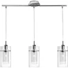 Image de Searchlight - Suspension Barre 3l Duo I Métal Chrome Double Verre E14 3x60 W Max