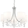 Image de Lustre contemporain Nina Acier Chrome Tissu Blanc 5 Lumières E14