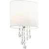 Image de Applique murale Nina 1 flamme chromée verre cristal abat-jour textile blanc avec interrupteur à bascule