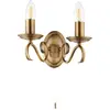 Image de Applique murale avec interrupteur BERNICE, style antique, en laiton, 2xE14x15W, métal, dimensions : 18x25x17 cm, IP20, Endon