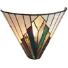 Image de Applique murale géométrique ASTORIA multicolore noire, 1xE14x15W, verre, dim. : 26x30x14 cm, IP20, style Tiffany
