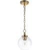 Image de Lampe suspendue en verre Tabby et laiton oxydé 1xE27 60W Feiss