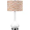 Image de Lampe de table en céramique Milo, blanche et orange, 1xE27x60W, céramique / plâtre, dimensions : 69x36x36 cm, IP20, Elstead