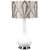 Image de Lampe de table en céramique Milo, blanc et marron, 1xE27x60W, céramique / plâtre, dimensions : 69x36x36 cm, IP20, Elstead