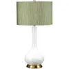 Image de Lampe de table en céramique Milo, blanc et vert, 1xE27x60W, céramique / plâtre, dimensions : 69x36x36 cm, IP20, Elstead