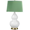 Image de Lampe de table en céramique Isla, vert-blanc-doré, 1xE27x60W, céramique / plâtre, dimensions : 64x36x36 cm, IP20, Elstead