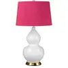Image de Lampe de table en céramique Isla rose, blanche et dorée, 1xE27x60W, céramique / plâtre, dimensions : 64x36x36 cm, IP20, Elstead