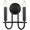 Image de Applique murale Capitol Hill noire avec bougeoir, 2xE14x40W, métal, dimensions : 27x24,7x15,6 cm, IP20, Kichler