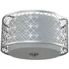 Image de Plafonnier rond Ziggy, laqué argent, 2xE27x60W, métal, dimensions : 22,9 x 40,6 x 40,6 cm, IP20, Elstead