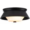 Image de Plafonnier rond Bowtie noir et blanc, 2xE14x40W, métal, dimensions : 10,2 x 25,4 x 25,4 cm, IP44, Elstead