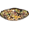 Image de Plafonnier rond Kami multicolore 2xE27x60W, verre en vitrail, dimensions : 15,1 x 42,1 x 42,1 cm, IP20, Quoizel