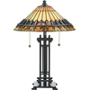 Image de Lampe de table, verre Tiffany, acier, H 57,2 cm