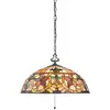 Image de Lampe à suspendre, plafonnier, verre Tiffany métal, D 50,8 cm