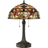 Image de Lampe de table, verre Tiffany, métal, bronze, H 58,4 cm