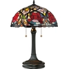 Image de Lampe de table, verre Tiffany, métal, bronze, H 58,4 cm