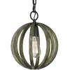 Image de Lampe suspendue sphère en bois Allier 1xE27 60W Feiss