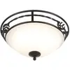 Image de Plafonnier rond Pembroke noir et blanc 2xE27x60W en métal, dimensions : 16,5 x 36,5 x 36,5 cm, IP20, Elstead
