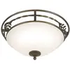 Image de Plafonnier rond Pembroke noir-doré-blanc 2xE27x60W en métal, dimensions : 16,5 x 36,5 x 36,5 cm, IP20, Elstead