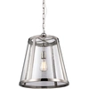Image de Lustre Harrow en nickel poli, 1xE27x60W, verre, dimensions : 210,8 x 40,6 x 40,6 cm, IP20, Feiss