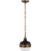 Image de Suspension Cadence, laiton antique foncé et noir mat, 1xE27x60W, verre, dimensions : 195,6 x 20,3 x 20,3 cm, IP20, Feiss