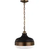Image de Elstead - Cadence - Luminaire Suspendu À 2 Ampoules À Dôme, Laiton Antique, Noir, E27