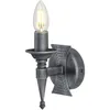 Image de Elstead - Saxon - Applique Murale D'Intérieur À 1 Ampoule, Argent, Noir, E14