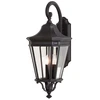 Image de Applique d'extérieur Cotswold Lane noire et transparente, 3xE14x60W, aluminium, dimensions : 76,2 x 30,5 x 41,3 cm, IP44, Feiss