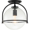 Image de Plafonnier, noir, acier verre, D 28,2 cm