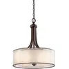 Image de Lacey - Grand Luminaire Suspendu Rond À 4 Ampoules Mission Bronze, E27 - Elstead