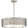 Image de Coral - Suspension À 4 Ampoules Au Plafond En Étain Classique, Corail Argenté, E27 - Elstead