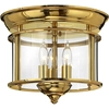 Image de Plafonnier Gentry en laiton poli, 3xE14x40W, métal, dimensions : 24x29x29 cm, IP20, Hinkley