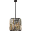Image de Elstead - Lampe Suspension Plafonnier Lampe Suspendue Cristaux Acier Ambre Perle Bronze