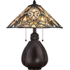 Image de Lampe de table, verre Tiffany, métal, bronze, H 49,5 cm