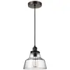 Image de Suspension Baskin, laiton vieilli, 1xE27x60W, verre, dimensions : 209 x 25,4 x 25,4 cm, IP20, Feiss