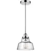 Image de Suspension Baskin, nickel poli, 1xE27x60W, verre, dimensions : 209 x 25,4 x 25,4 cm, IP20, Feiss
