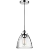 Image de Suspension Baskin, nickel poli, 1xE27x60W, verre, dimensions : 210,2 x 22,8 x 22,8 cm, IP20, Feiss