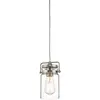 Image de Suspension Brinley, nickel brossé, 1xE27x60W, verre, dimensions : 287x12x12 cm, IP20, Kichler