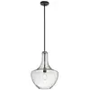 Image de Suspension Everly, bronze vieilli, 1xE27x60W, verre, dimensions : 149,9 x 35 x 35 cm, IP20, Kichler