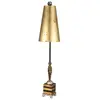 Image de Lampe de table Noma Luxe dorée-noire-argentée, 1xE27x60W, abat-jour en parchemin, dimensions : 102x18x18 cm, IP20, Flambeau
