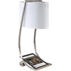 Image de Lampe de table avec abat-jour Lex, blanc argenté, 1xE27x60W, métal, dimensions : 62,2 x 21,9 x 35,6 cm, IP20, Feiss