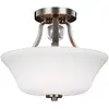 Image de Plafonnier Elstead Evington E27 double, nickel satiné