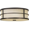 Image de Plafonnier rond Fusion, bronze grec et écru, 3xE27x40W, métal, dimensions : 12,4 x 34,3 x 34,3 cm, IP20, Feiss