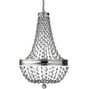 Image de Lustre Suspension Plafonnier Cristaux Acier Nickel D 53,6 Cm 8 Flammes