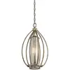 Image de Suspension Rosalie, finition vieilli or clair, 1xE27x60W, métal, dimensions : 243,2 x 30,4 x 30,4 cm, IP20, Kichler
