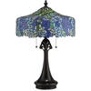 Image de Lampe de table, verre Tiffany, acier, H 69 cm