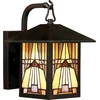 Image de Applique murale d'extérieur en vitrail, brun foncé, E27, 60 W, Inglenook Outdoor Quoizel