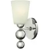 Image de Applique de salle de bain Zelda, nickel poli et blanc, 1xE27x60W, métal, dimensions : 29,8 x 14 x 14,6 cm, IP20, Hinkley