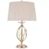 Image de Lampe de table avec abat-jour Aegean blanc et laiton, 1xE27x60W, tissu, dimensions : 58x36x14,2 cm, IP20, Elstead