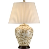 Image de Lampe de table Leaves Brown Gold, couleur crème-doré-marron, 1xE27x60W, porcelaine, dimensions : 62x41x24 cm, IP20, Elstead